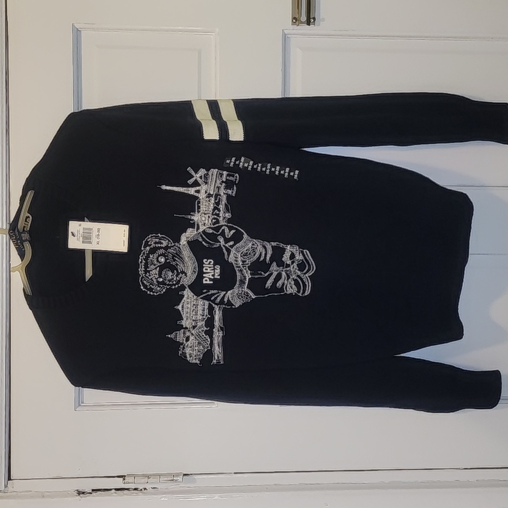 Polo by Ralph Lauren Black Sweater with Bear Design